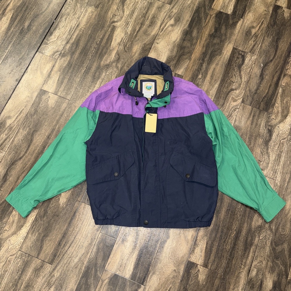 Vintage 90s Forest Club Color Block Shell‎ Jacket Men's Large NWTGS